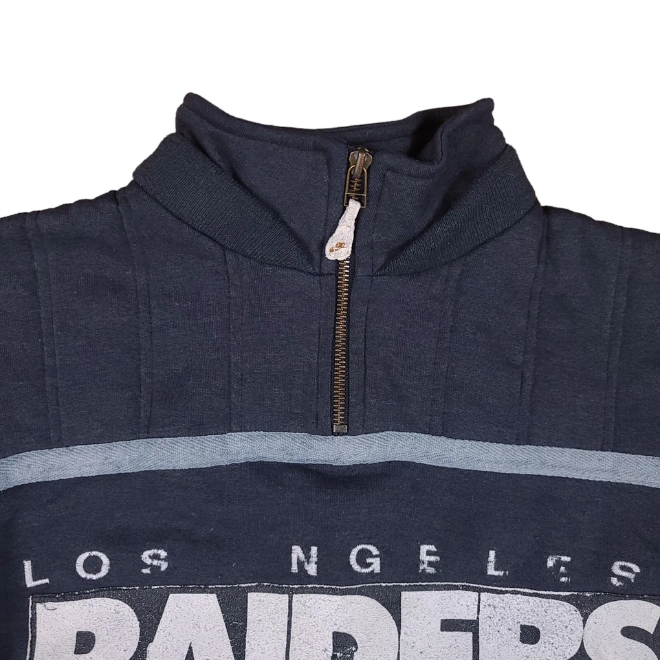 Sudadera De Colección Los Angeles Raiders Nike 1/4 Cremallera Negra NFL Talla 2XS 80 Años 90 Foto 3 de 4