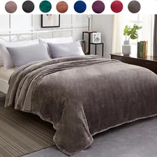 Large Lightweight Flannel Fleece Blankets Bed Sofa Throw Blanket Queen King Size