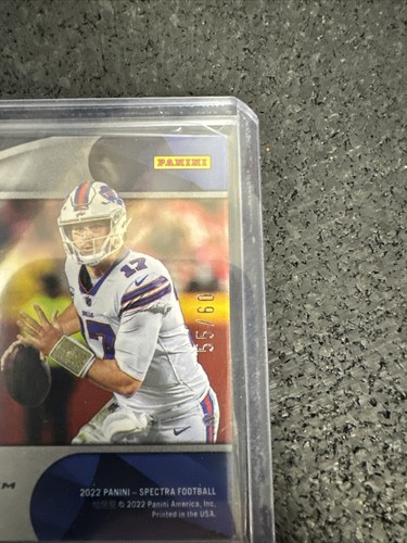 2022 Panini Spectra Josh Allen Catalysts Materials Neon Blue /60 Buffalo Bills - Bild 8 von 8