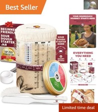 Effortless Sourdough Starter Jar with Thermometer Detailed Recipes Included