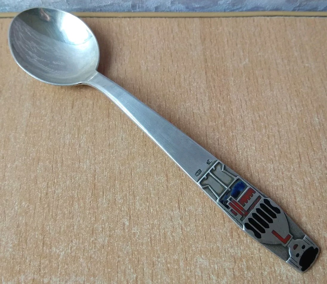 RARE Spoon Tea Silver USSR Soviet stamp 916 Antique Vintage