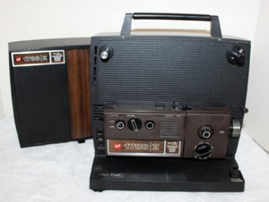 Vintage GAF 1788-Z Dual Super 8mm Movie Projector ~  Light Works ~ Needs Repair