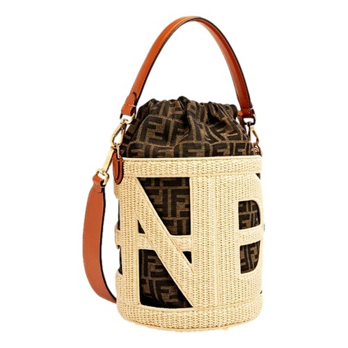 FENDI Step Out Bucket Bag Mini Canvas and Leather Zucca FF Logo NEW - Picture 2 of 8