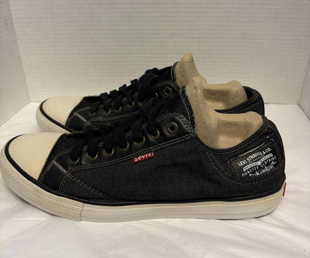 Levi's Men's Black Denim Sneakers Shoes Comfort Tech 1083928 Size