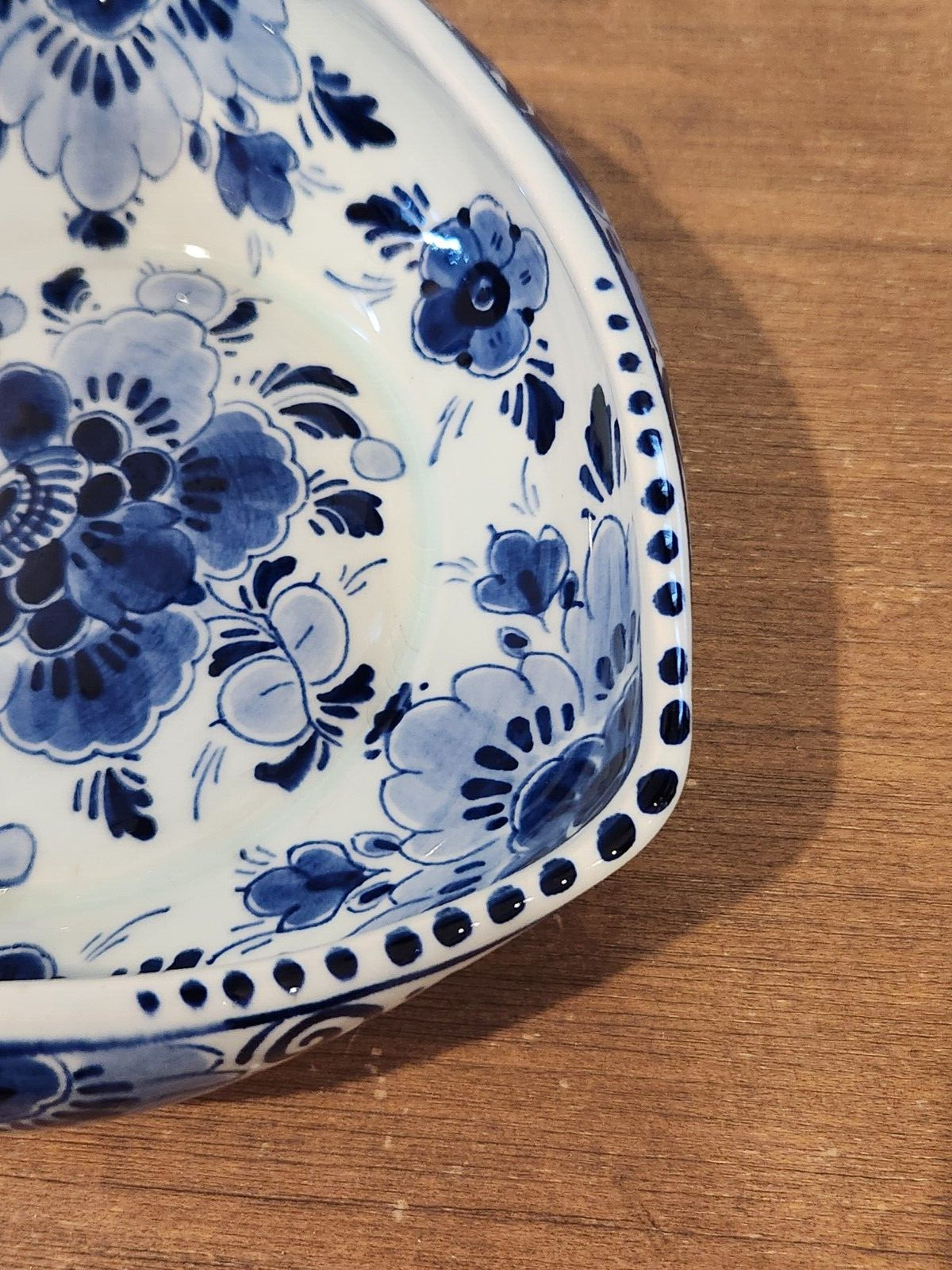 Vintage Regina Delft Blauw Triangle Candy Dish Bowl Holland Ceramic Pottery