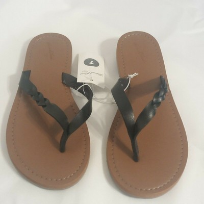 Women's Black Bobbie Braided Thong Flip Flop Sandals - Universal Threadâ¢ Size 7 | eBay