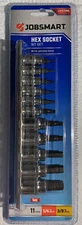 Jobsmart 11 Piece Hex Socket Bit Set 1/4 Inch & 3/8 Inch SAE