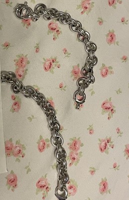2 Epiphanie Platin plattierte strukturierte Rolo Gliederarmbänder