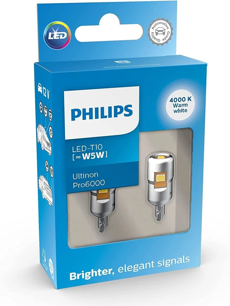 2 ampoules T10 W5W Philips 12V 5W