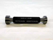 NEW M25 X 1.5 6H METRIC THREAD PLUG GAGE 25.0 1.50 GO NO GO PD'S 24.026 & 24.226