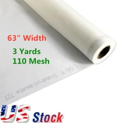 QOMOLANGMA USA - 3 Yards 110M 43T Polyester White Silk Screen Printing Mesh Fabric