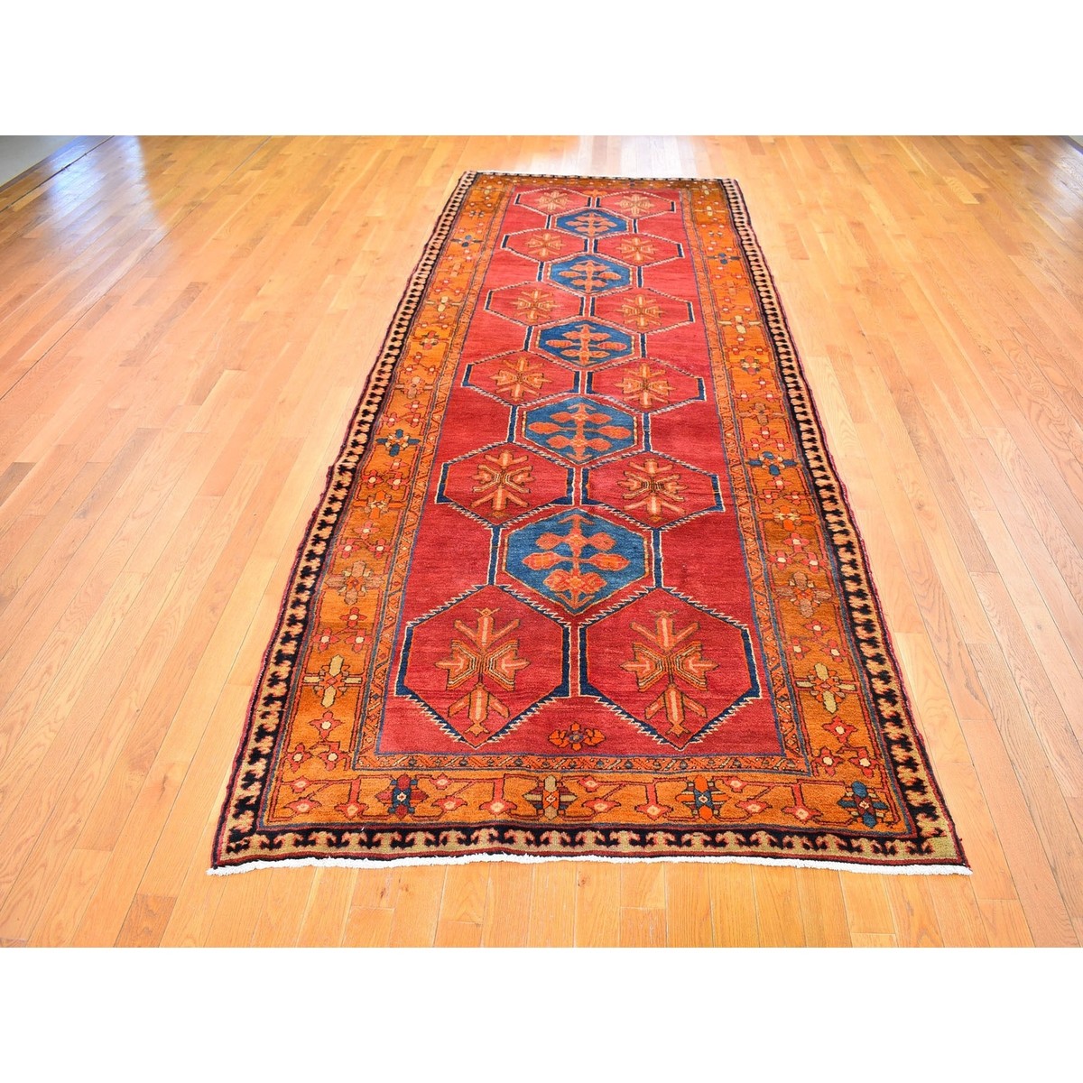 【Vintage】Hand Knit Rug 170×100 5'x12'9