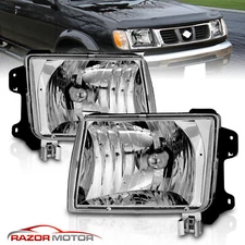 For 1998-2000 Frontier 2000-2001 Xterra Chrome Headlights Set