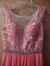 night studio formal dress coral pink size 4