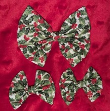 Christmas Themed Hair Bow Set