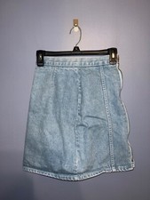 Vintage Y2K Juniors Light Wash Full Size Zip Denim Skirt Size 2/24  Jean Skirt