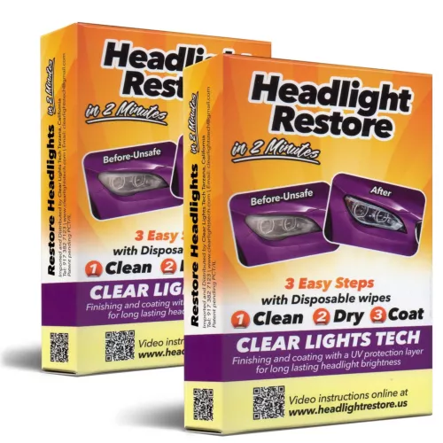 CLT Car Headlight Restoration Kit, Headlight Restorer Wet Towel (2)