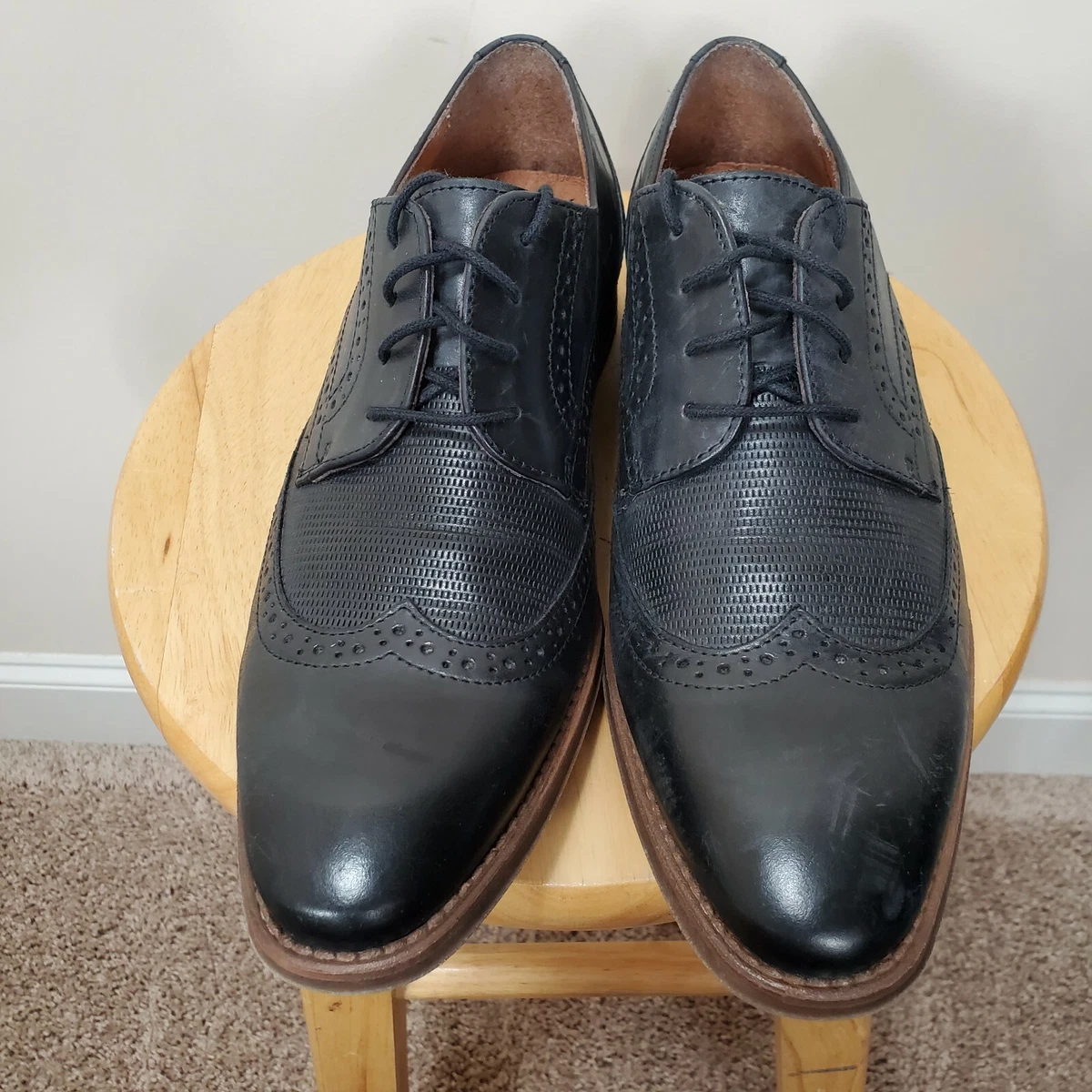 Michael Shannon Birmingham Mens Size 7.5 Black Leather Brouge