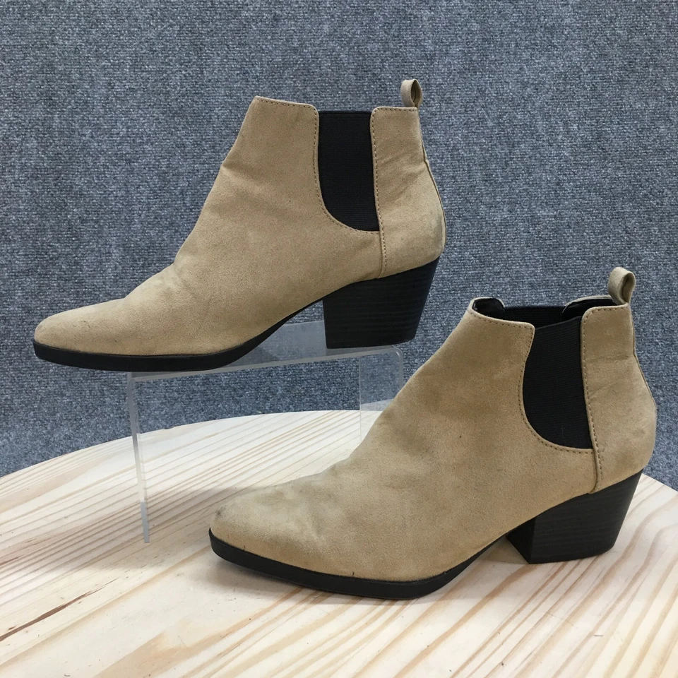 Old Navy Ankle Chelsea Boots Womens 9 Brown Pull On Almond Toe Casual Leather - Image 2 of 4