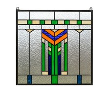 Stained Glass panel Frank Lloyd Wright Inspd Panel Prairie Wheat 20" x 20"
