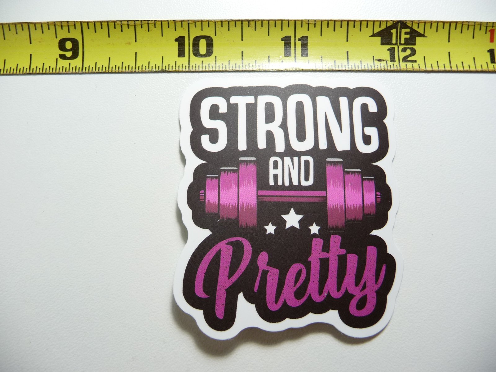 STRONG AND PRETTY DECAL STICKER GYM WEIGHTLIFTING FITNESS EXERCISE