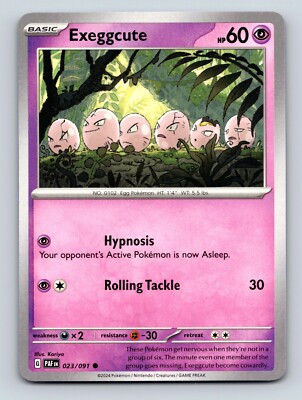 Exeggcute HP 60 Hypnosis Power Rare Pink Engaging Pokémon Card | eBay