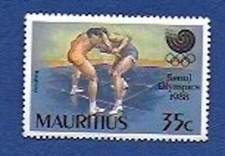 TIMBRE ILE MAURICE, MAURITIUS, 1988, JEUX OLYMPIQUES DE SÉOUL, NEUF