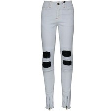 Kids Boys White Stretchy Designer's Jeans Ripped Denim Skinny Pants Trousers