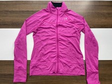 Under Armour Womens Size M Pink Track Jacket Stretch Zip Mock High Yoga Running