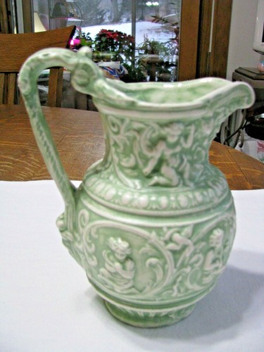Antiq Charles Meigh & Son Four Season Pitcher-Glazed Interior-Raised Fig*ON SALE - Picture 2 of 12