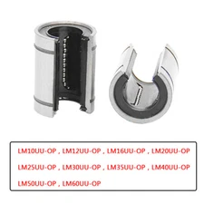 LM10UU to LM60UU Open Linear Ball Bearings Bushings for Ø 10mm-60mm Linear Shaft