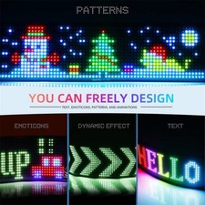 USB Car RGB LED APP Animation Message Sign Scrolling Display Lighting Board