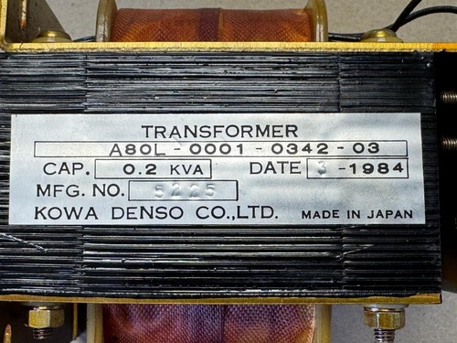 KOWA DENSO TRANSFORMER A80L-0001-0342-03, 0.2KVA #5225 - Picture 2 of 8
