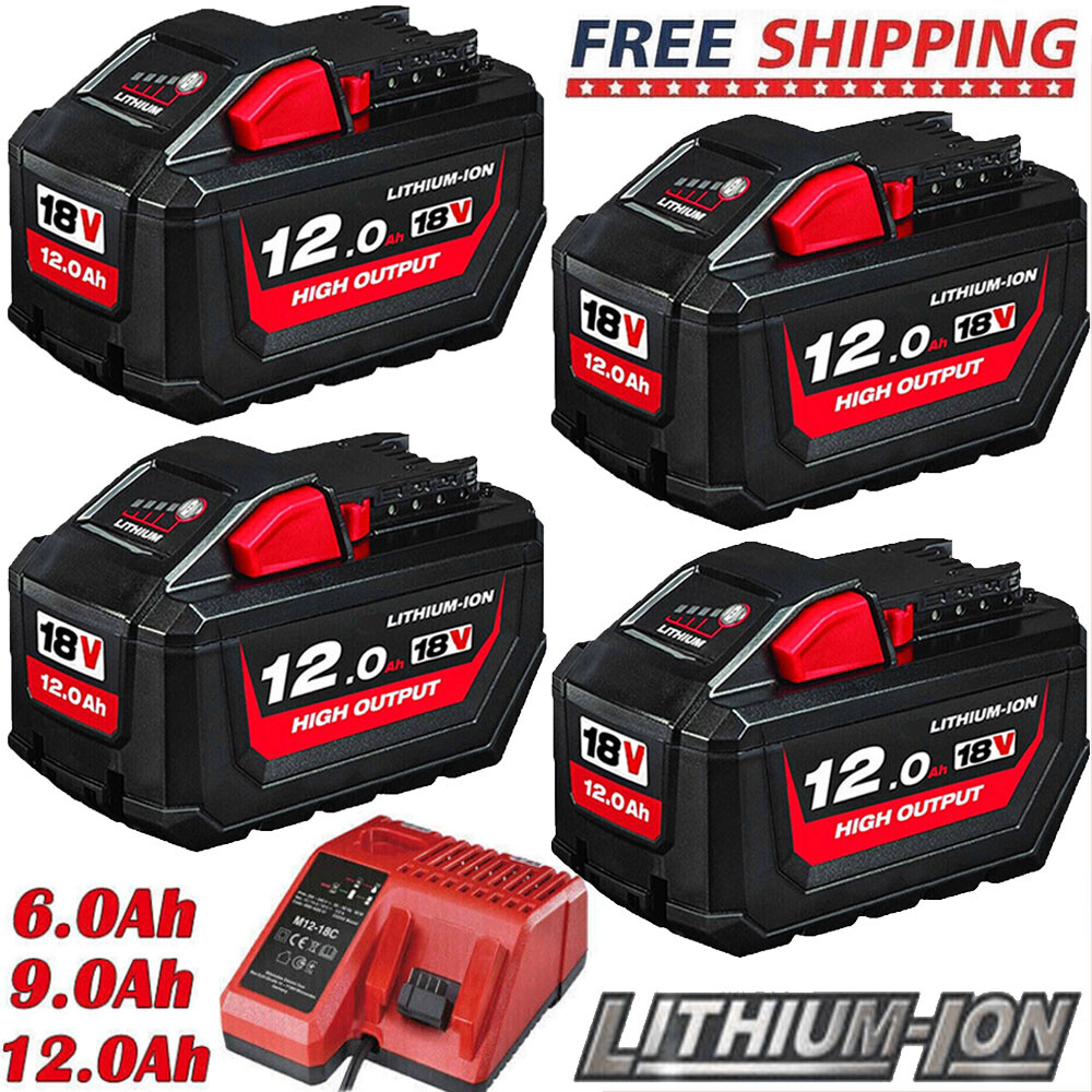 Battery For Milwaukee for M18 18V 12.0AH Extended Lithium 48-11-1880