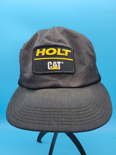 Vintage Holt CAT Patch Snapback Hat Cap 