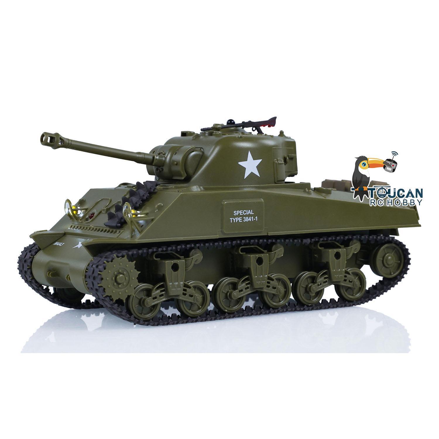 Char RC Battle Tank Sherman M4A3 1:30 HengLong - Avec Combat