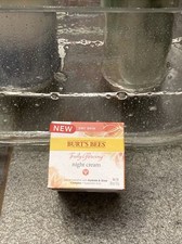 2 BURT  S BEES TRULY GLOWING NIGHT CREAM FOR DRY SKIN W HYALURONIC ACID 1.8 OZ.