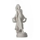 FLORA Goddess Golden Maiden of Blossoms Flowers White Marble Statue Sculpture