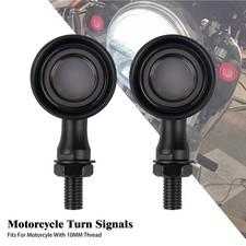 2X Black LED Bullet Turn Signals Blinker Light Indicator For Harley Touring Dyna