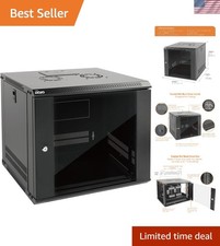 9U Wall Mount Server Cabinet IT Network Rack Enclosure Lockable Door and Side...