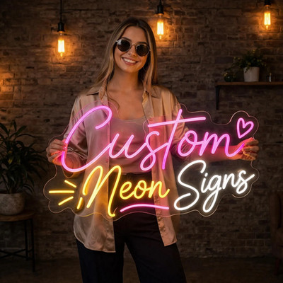 Custom Neon Light Logo Sign, LED Neon Sign Custom Wedding Name Neon Logo Sign