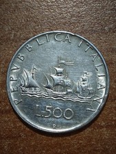 Moneta 500 lire caravelle 1959  argento Ottima Qualità