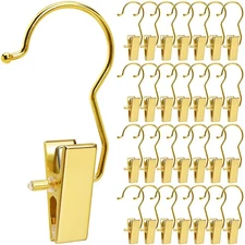 24 PACK GOLD BOOT CLIPS FOR CLOSET GOLD BOOT HANGERS WITH HOOKS LAUNDRY HOOKS CL