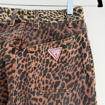 90 s Guess Georges Marciano Leopard Print Jeans 25x27 Punk Denim Rockabilly