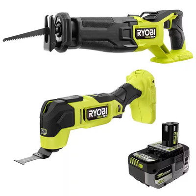 ONE+ HP 18V Brushless Cordless Multi-Tool & Reciprocating Saw Kit W/ ONE+ 18V 4