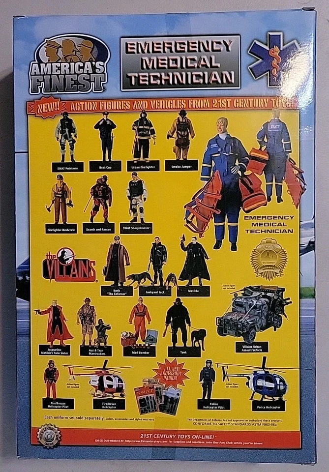 America's Finest Emergency Medical Technician #33640 игрушки 21-го века *НОВЫЕ* - Изображение 4 из 4