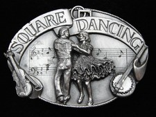 PG09172 VINTAGE 1985 SQUARE DANCING COMMEMORATIVE WESTERN COWBOY BUCKLE