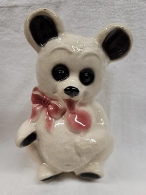 8" LARGE WHITE TEDDY BEAR PLANTER BY ROYAL COPLEY, ROYAL WINDSOR, SPAULDING - Image 1 of 4