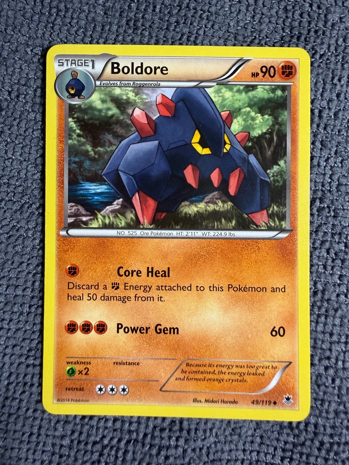 Boldore 49/119 Uncommon Phantom Forces Pokemon Lightly Played