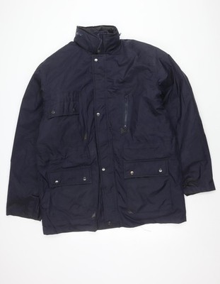Bolt Herren Parka Jacke blau L durchgehender Reißverschluss Taschen wasserabweisend